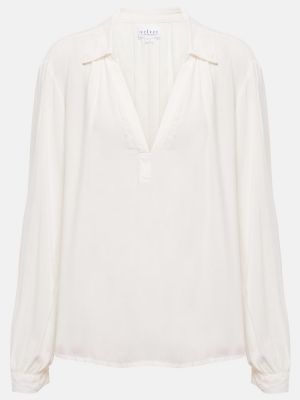 Blusa de terciopelo‏‏‎ de viscosa Velvet blanco