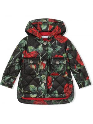 Pikowany płaszcz z printem Dolce & Gabbana Kids