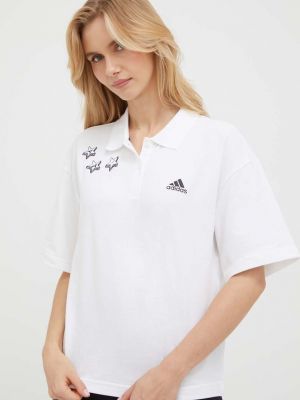 Pamut póló Adidas fehér