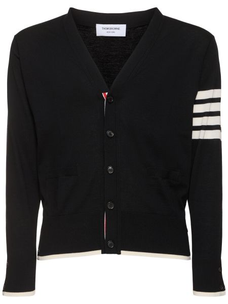 Relaxed jersey cardigan Thom Browne svart