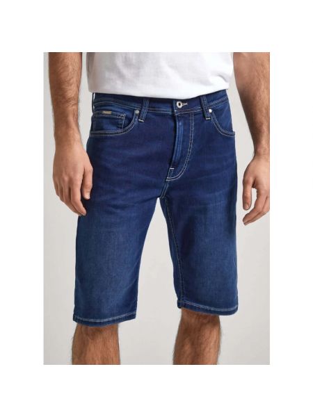 Szorty jeansowe slim fit Pepe Jeans niebieskie