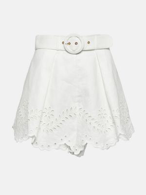 Pantaloncini di lino Zimmermann bianco