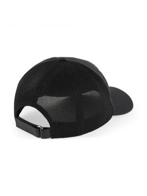 Tinklinis siuvinėtas kepurė su snapeliu Gucci juoda