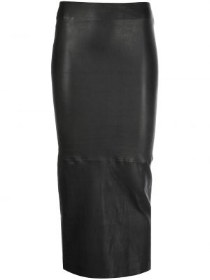 Kožená sukně Sprwmn - černá