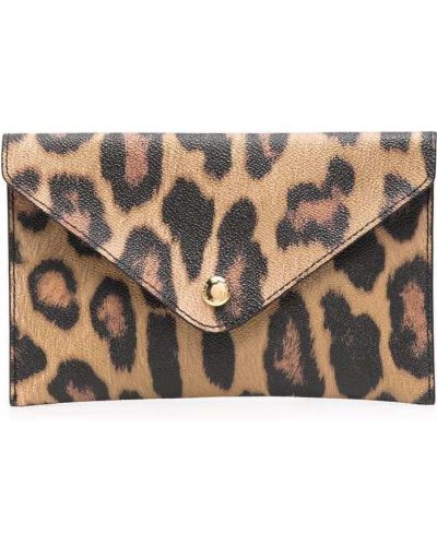 Bolso clutch con estampado leopardo Etro marrón
