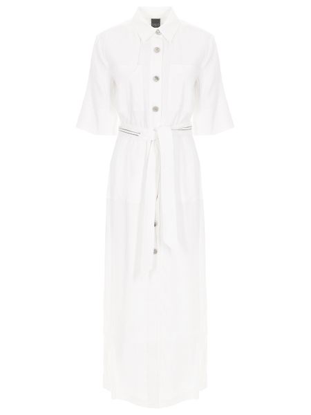 Льняное платье-рубашка Lorena Antoniazzi белое