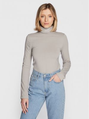 Блуза slim Calvin Klein Jeans сиво