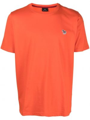Памучна тениска с принт зебра Ps Paul Smith оранжево