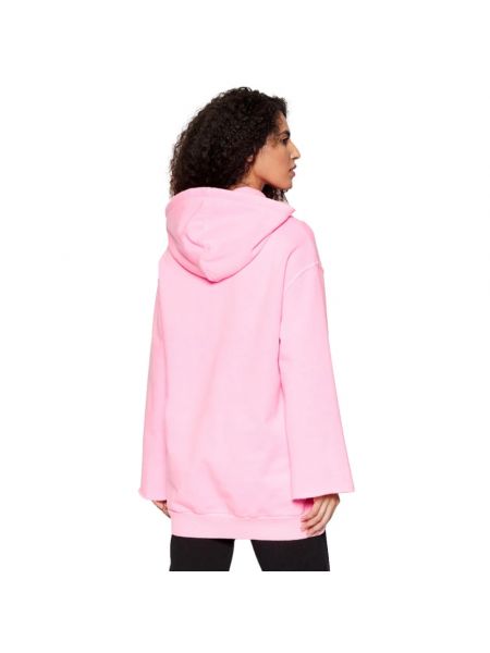 Vestido de algodón con capucha con estampado Pinko rosa