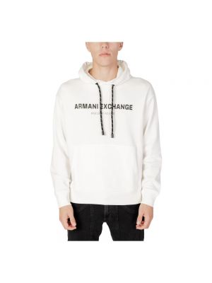 Bluza z kapturem Armani Exchange biała