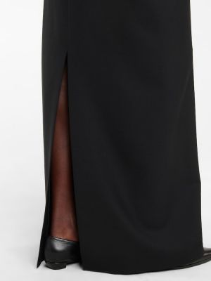 Mohérové vlněné dlouhá sukně The Row černé