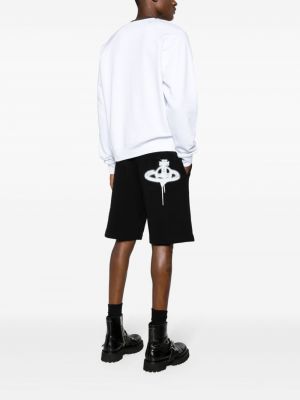 Shorts de sport en coton à imprimé Vivienne Westwood noir