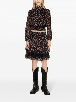 Květinové mini sukně s potiskem Liu Jo černé