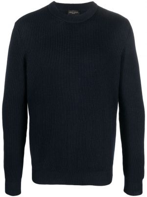 Pull en laine col rond Roberto Collina bleu