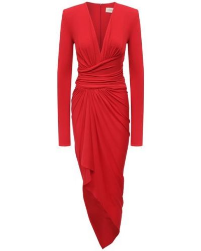 Платье из вискозы Alexandre Vauthier, красное