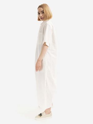 Pamučna midi haljina oversized Wood Wood bijela
