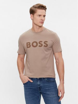 Priliehavé tričko Boss béžová