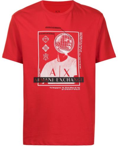 Camiseta con estampado Armani Exchange rojo