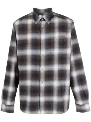 Chemise en coton à carreaux Woolrich gris