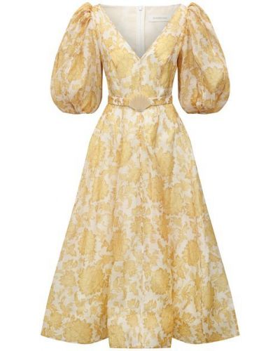 Шелковое платье Zimmermann, желтое