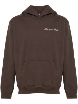 Pamučna hoodie s kapuljačom Sporty & Rich smeđa