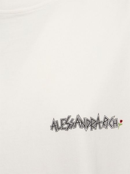 Jersey rövid ujjú póló nyomtatás Alessandra Rich fehér