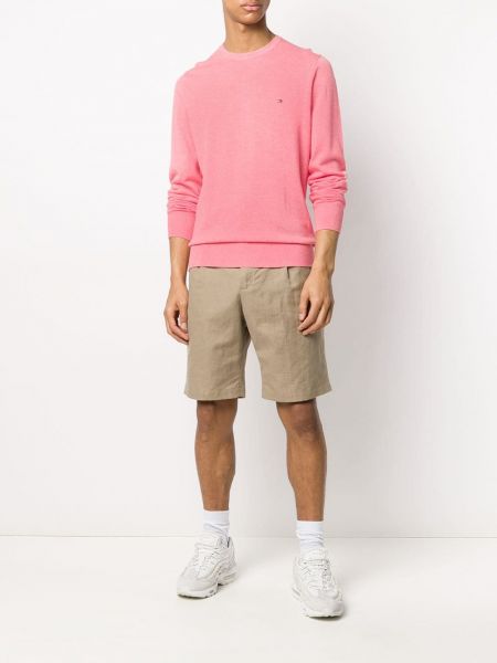 Jersey con bordado de tela jersey Tommy Hilfiger rosa