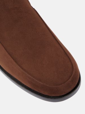Pantofi loafer din piele de căprioară din piele de căprioară Khaite maro