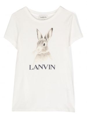 T-shirt con stampa Lanvin Enfant bianco