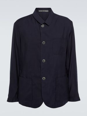 Svilena jakna iz lyocella Giorgio Armani modra