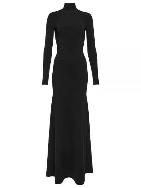 Pletené dlouhé šaty Victoria Beckham černé