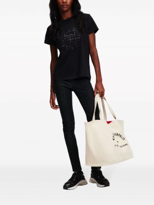 T-krekls ar apaļu kakla izgriezumu Karl Lagerfeld melns