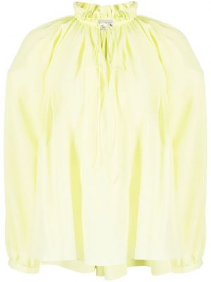 Bluză de mătase plisată Lanvin verde