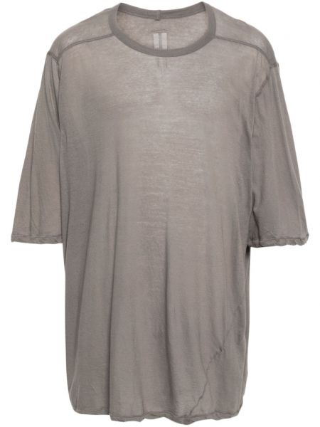 Βαμβακερή μπλούζα με στρογγυλή λαιμόκοψη Rick Owens καφέ