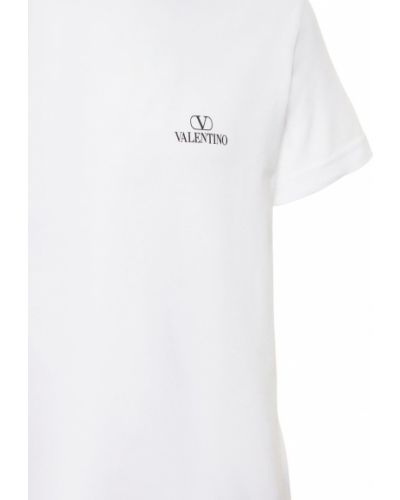 Džerzej bavlnené tričko s potlačou Valentino čierna
