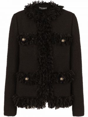 Μπουφάν tweed Dolce & Gabbana μαύρο
