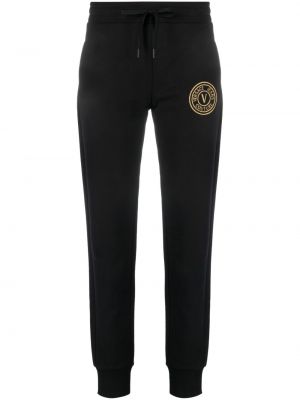 Pantaloni con stampa Versace Jeans Couture nero