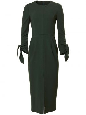 Vlněné midi šaty s mašlí Carolina Herrera zelené