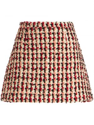Vlněné mini sukně Etro červené