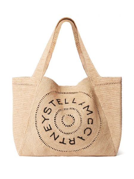 Shopper handtasche mit stickerei Stella Mccartney beige