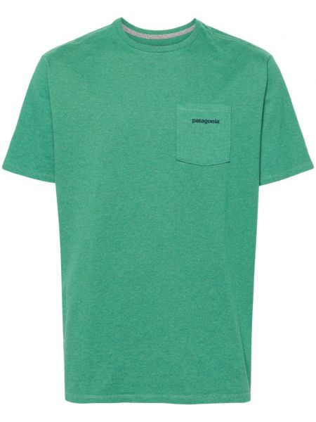 Raštuotas marškinėliai Patagonia žalia
