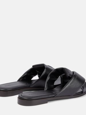 Kožené sandále Ferragamo čierna
