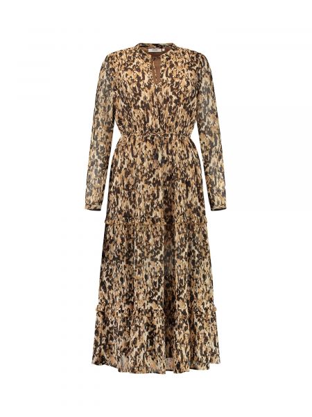 Dlouhé šaty s leopardím vzorom Shiwi hnedá