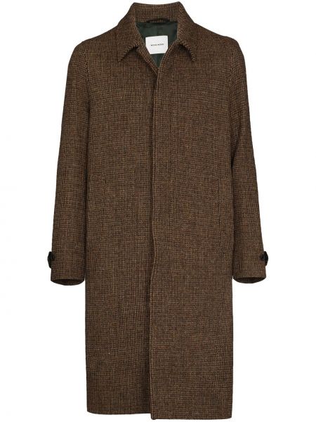 Płaszcz tweedowy Wood Wood, brązowy