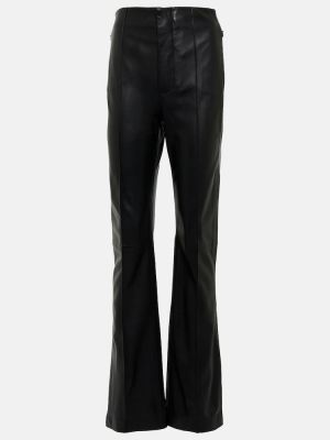Pantaloni cu talie înaltă din piele Frame negru