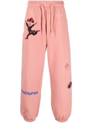 Brodert sportsbukse Kidsuper rosa