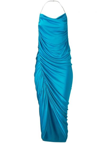 Drapované midi šaty Marc Jacobs modré