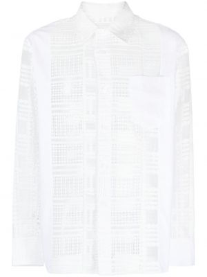 Nėriniuota marškiniai Feng Chen Wang balta