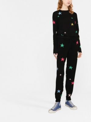 Pantalon en tricot à imprimé à motif étoile Chinti And Parker noir