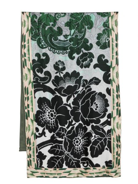 Virágos selyem sál nyomtatás Pierre-louis Mascia zöld